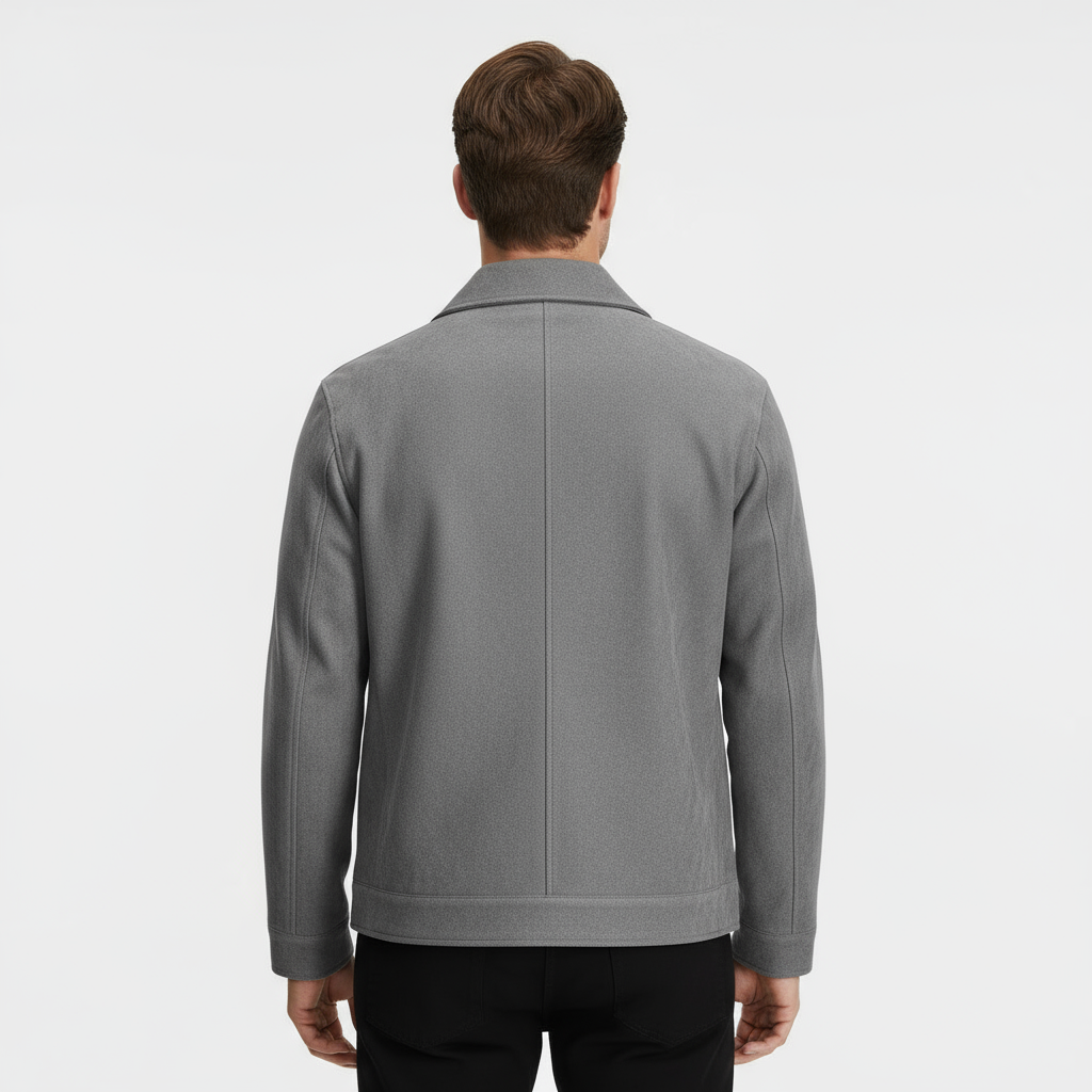 Men's Faux Suede Zip Shirt Jacket - Casual Overshirt for Everyday Wear