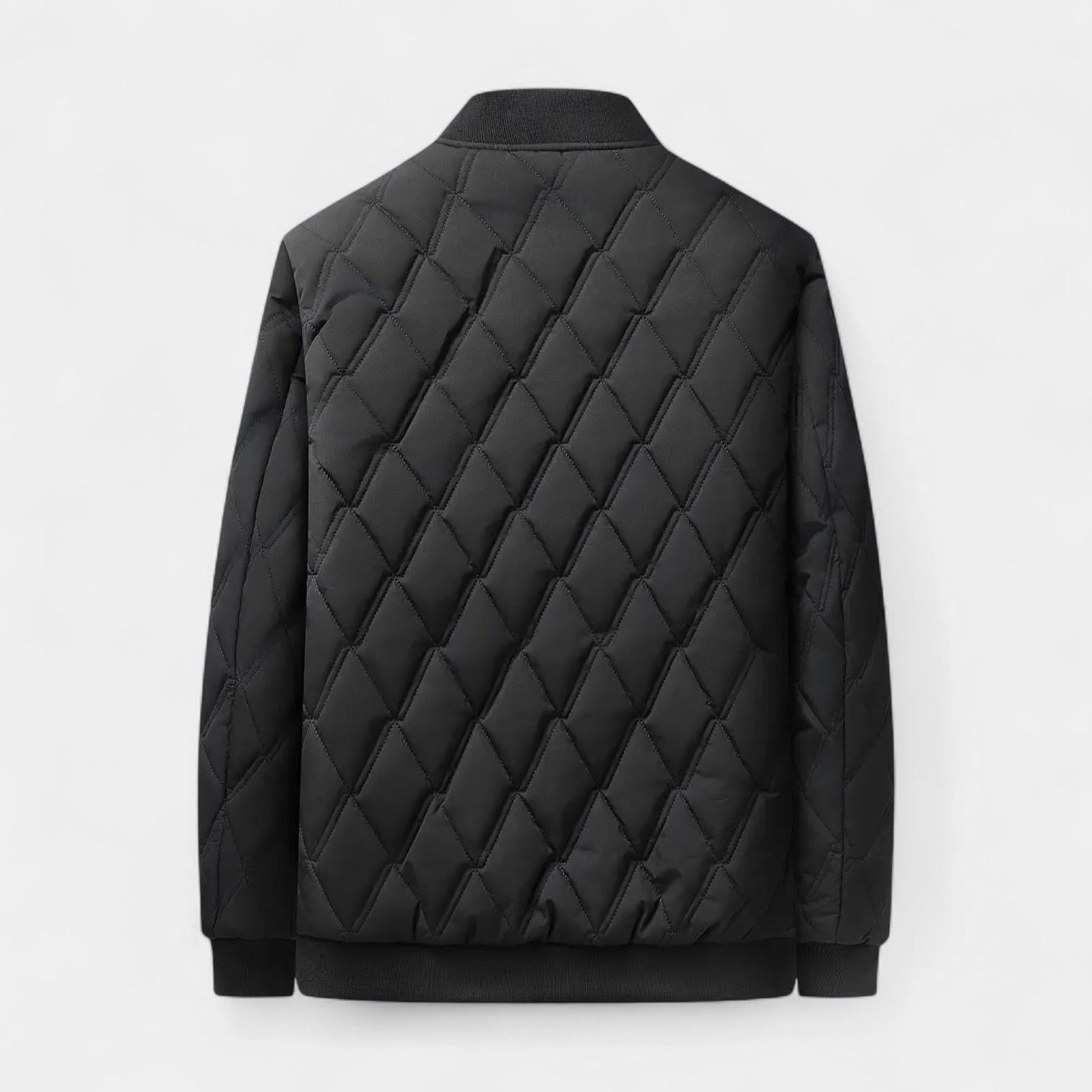 Men's Fleece-Lined Quilted Bomber Jacket for Winter Weather - Warm and Stylish Outerwear