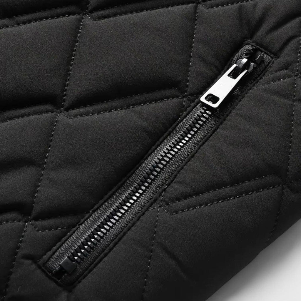 Men's Fleece-Lined Quilted Bomber Jacket for Winter Weather - Warm and Stylish Outerwear
