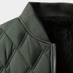 Men's Fleece-Lined Quilted Bomber Jacket for Winter Weather - Warm and Stylish Outerwear