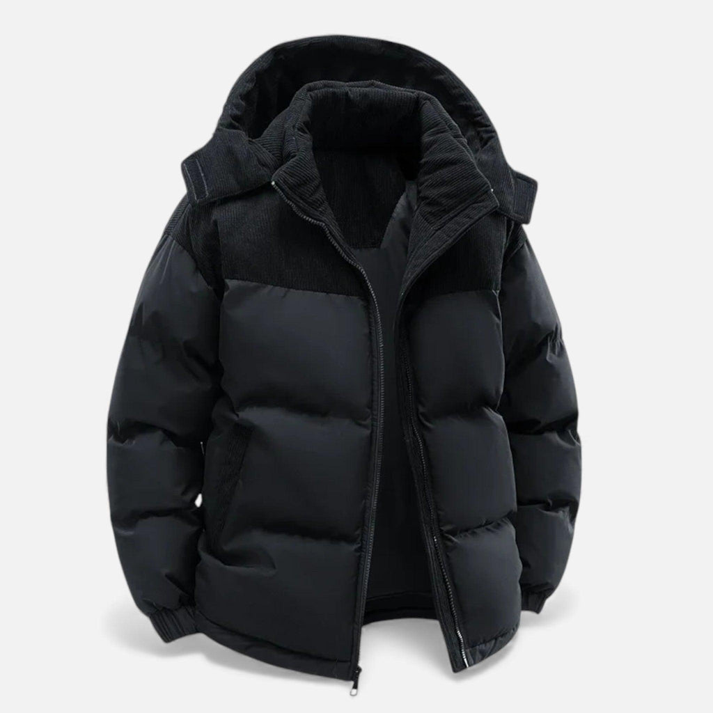 Men's Fleece-Lined Winter Jacket with Removable Hood - Warm, Stylish Outerwear for Cold Weather