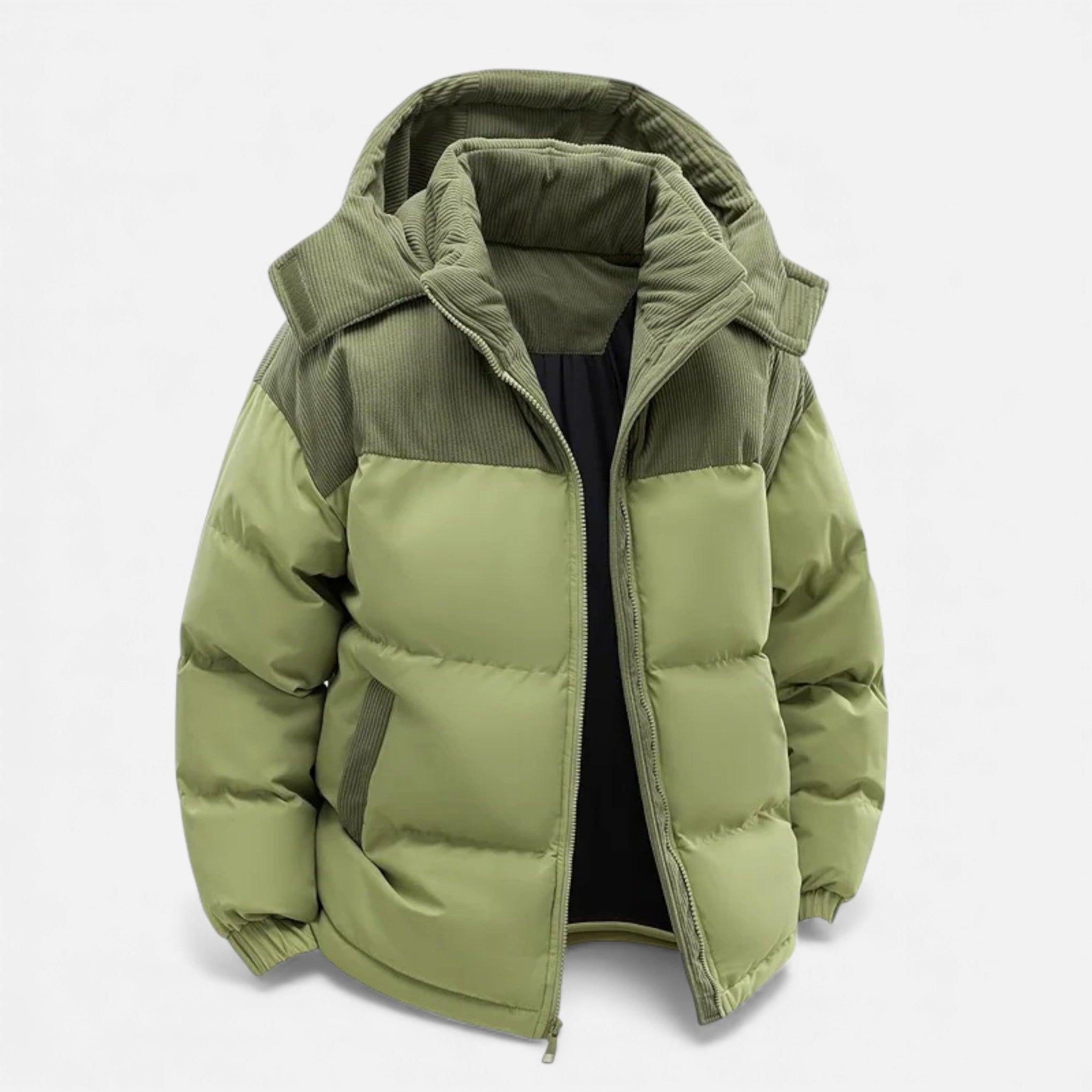 Men's Fleece-Lined Winter Jacket with Removable Hood - Warm, Stylish Outerwear for Cold Weather