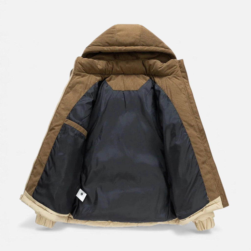 Men's Fleece-Lined Winter Jacket with Removable Hood - Warm, Stylish Outerwear for Cold Weather