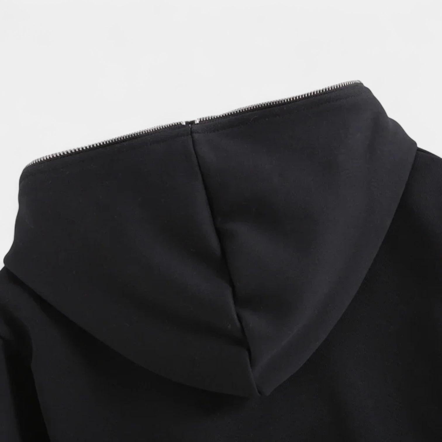 Men's Full-Zip Hoodie - Casual Cotton Blend - Comfortable Everyday Wear - Ideal for Layering and Outdoor Activities