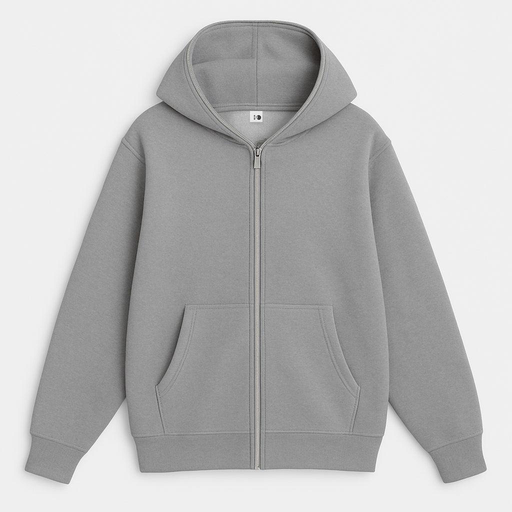 Men's Full-Zip Hoodie - Casual Cotton Blend - Comfortable Everyday Wear - Ideal for Layering and Outdoor Activities