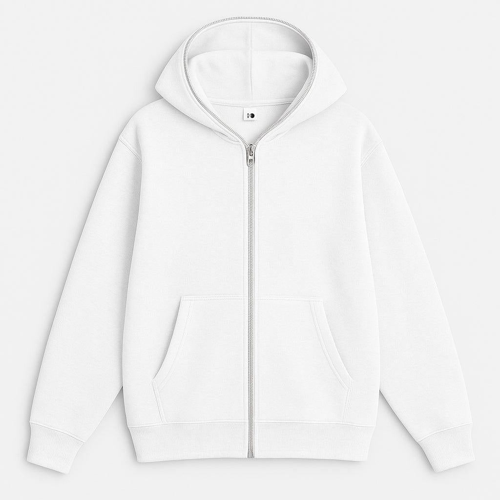 Men's Full-Zip Hoodie - Casual Cotton Blend - Comfortable Everyday Wear - Ideal for Layering and Outdoor Activities