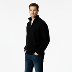 Men's Half-Zip Knitted Sweater in Soft Fabric for Casual Wear and Layering