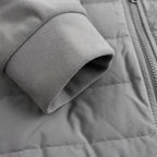 Men's Hooded Down Jacket - Spliced Quilted Design for Cold Weather Wear