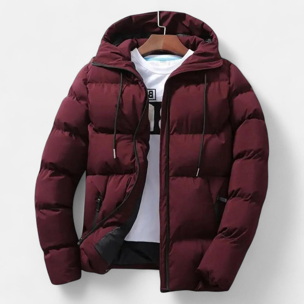 Men's Hooded Puffer Jacket - Insulated Cold Weather Layer - Stylish and Functional Outerwear for Winter Adventures