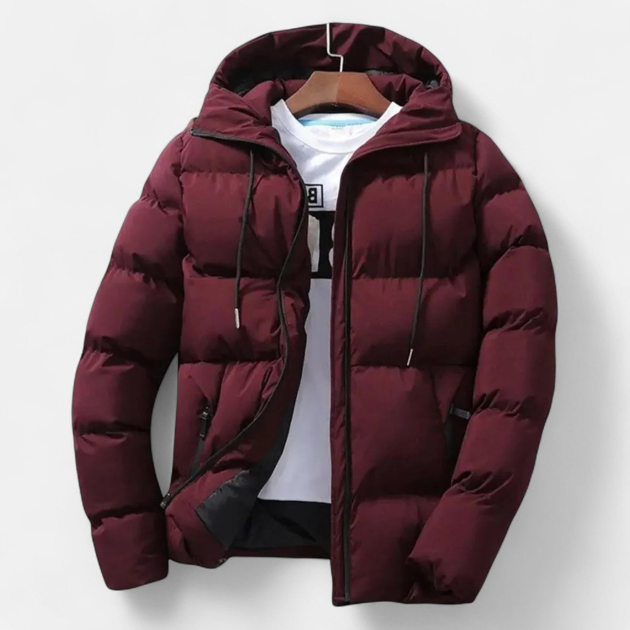 Men's Hooded Puffer Jacket - Insulated Cold Weather Layer - Stylish and Functional Outerwear for Winter Adventures