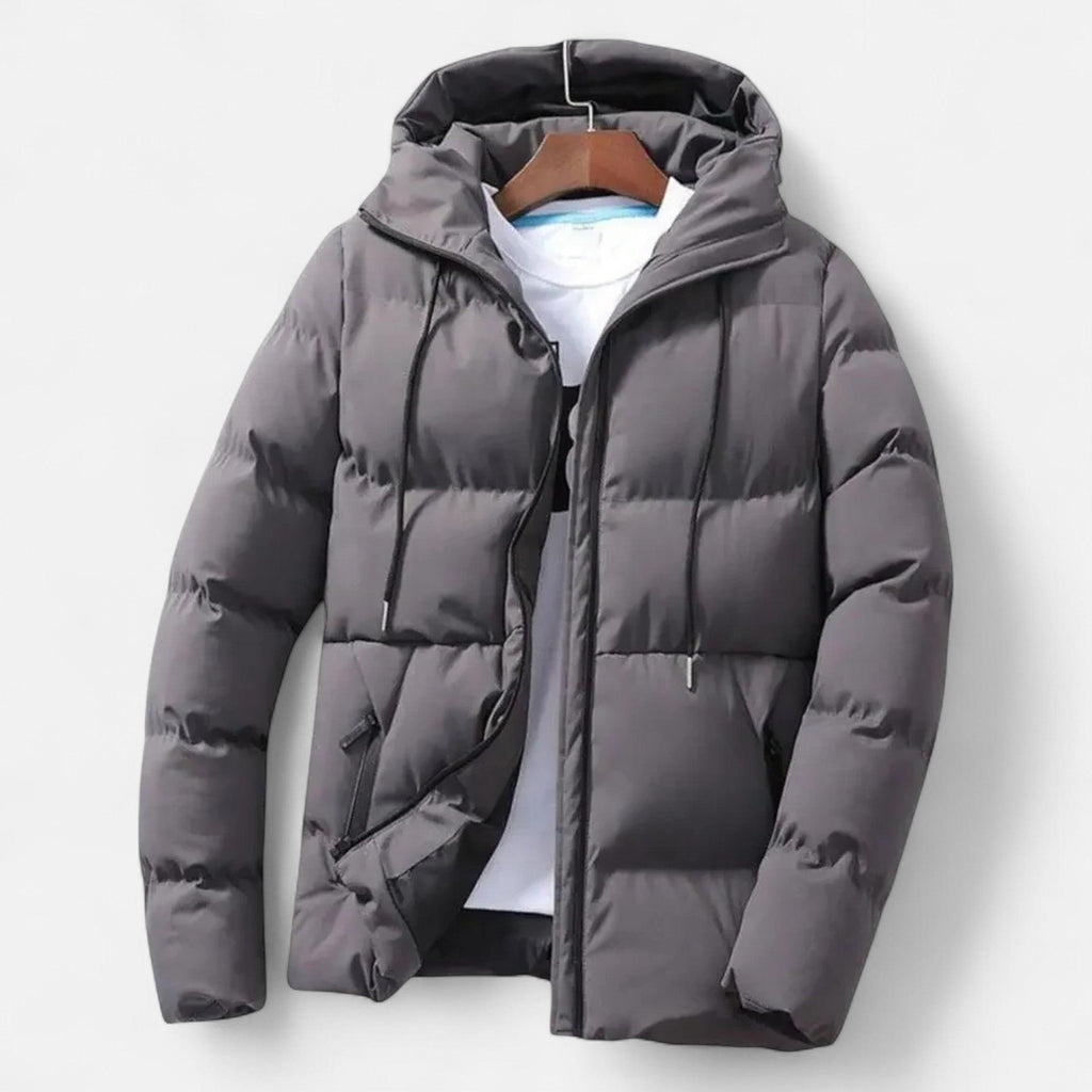 Men's Hooded Puffer Jacket - Insulated Cold Weather Layer - Stylish and Functional Outerwear for Winter Adventures