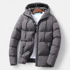 Men's Hooded Puffer Jacket - Insulated Cold Weather Layer - Stylish and Functional Outerwear for Winter Adventures