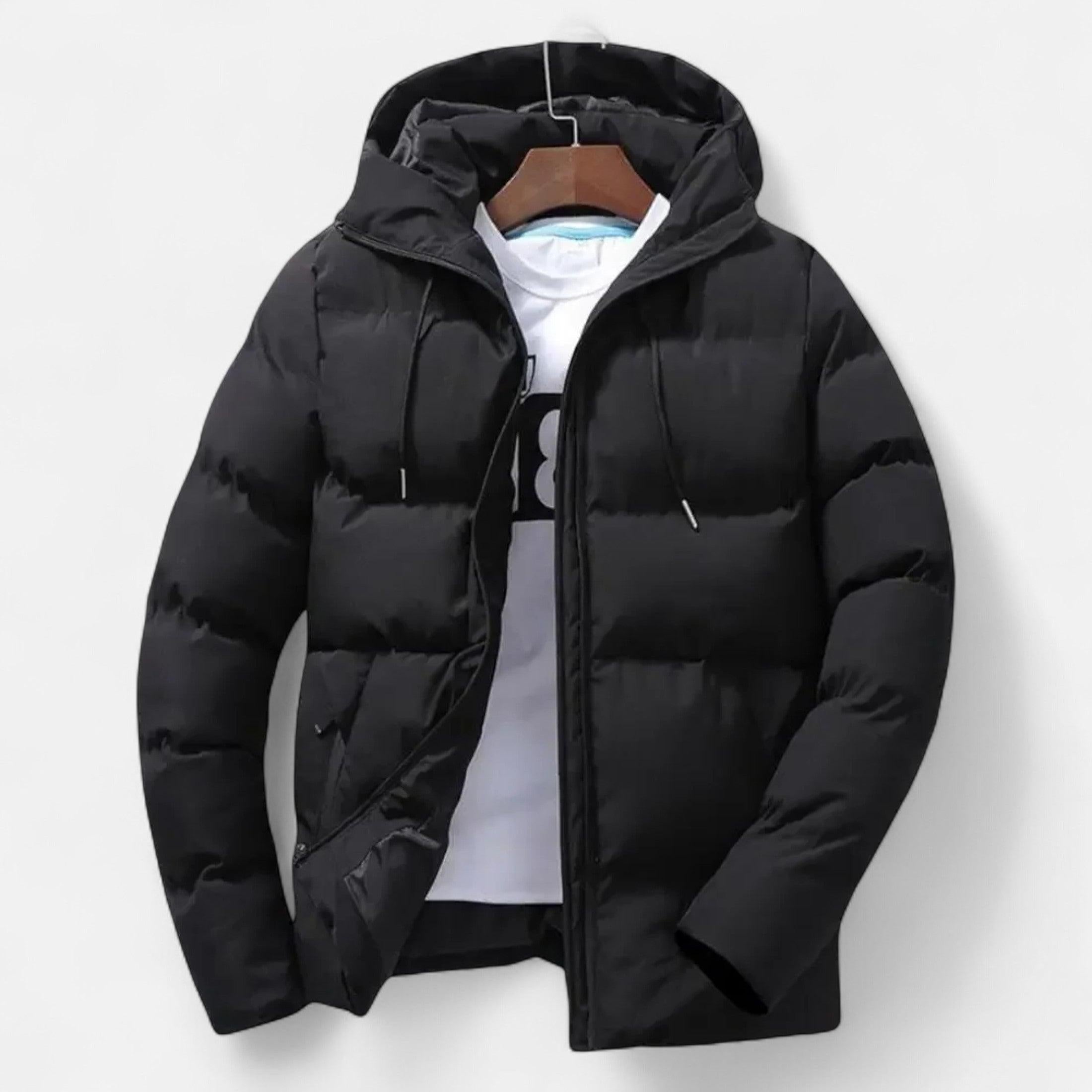 Men's Hooded Puffer Jacket - Insulated Cold Weather Layer - Stylish and Functional Outerwear for Winter Adventures