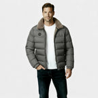 Men's Insulated Puffer Jacket with Sherpa Collar - Warm Winter Outerwear for Cold Weather Activities