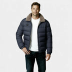Men's Insulated Puffer Jacket with Sherpa Collar - Warm Winter Outerwear for Cold Weather Activities
