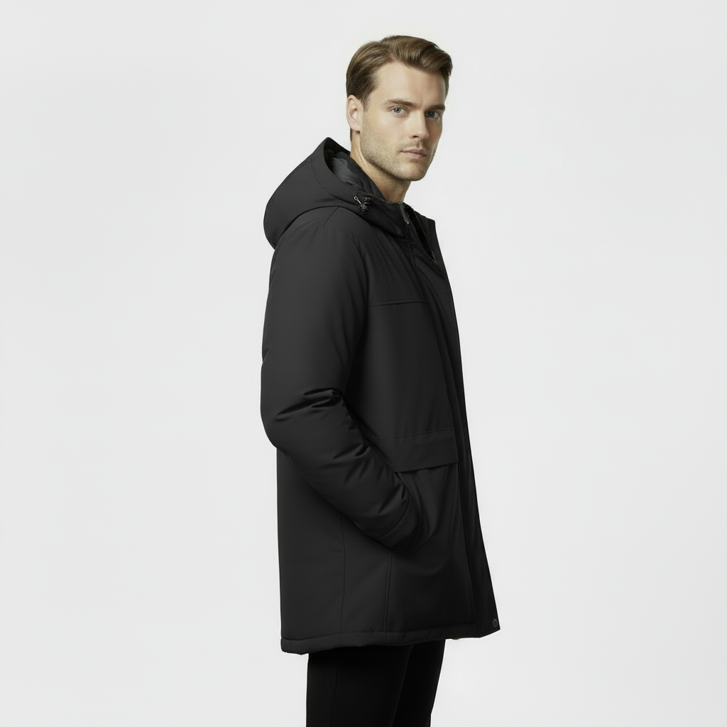 Men's Insulated Winter Parka Jacket - Waterproof, Warm, Casual Outerwear for Cold Weather Adventures