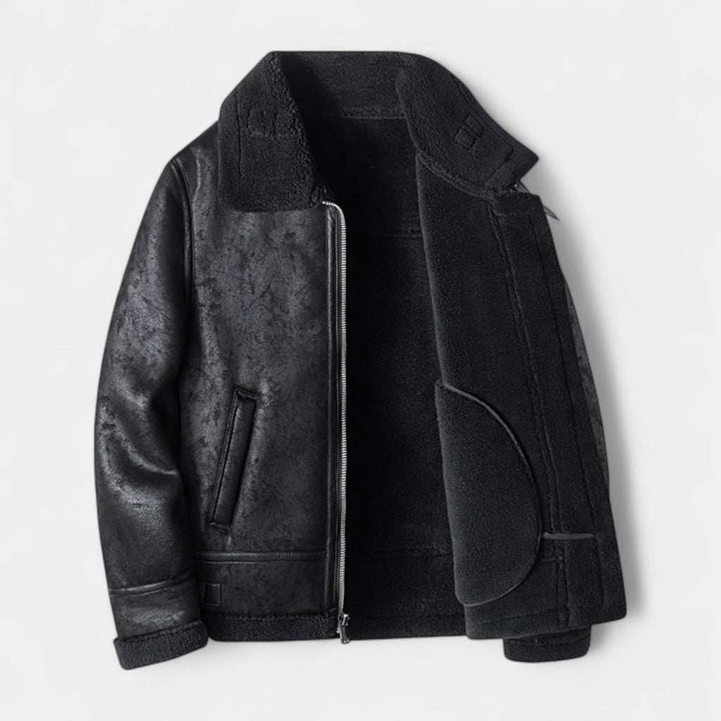 Men's Leather Aviator Jacket - Classic Design, Durable Genuine Leather, Perfect for Casual Wear and Outdoor Adventures