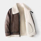 Men's Leather Aviator Jacket - Classic Design, Durable Genuine Leather, Perfect for Casual Wear and Outdoor Adventures