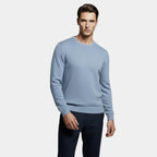 Men's Lightweight Cotton Crew-Neck Sweater - Fine-Knit Casual Jumper for Everyday Wear