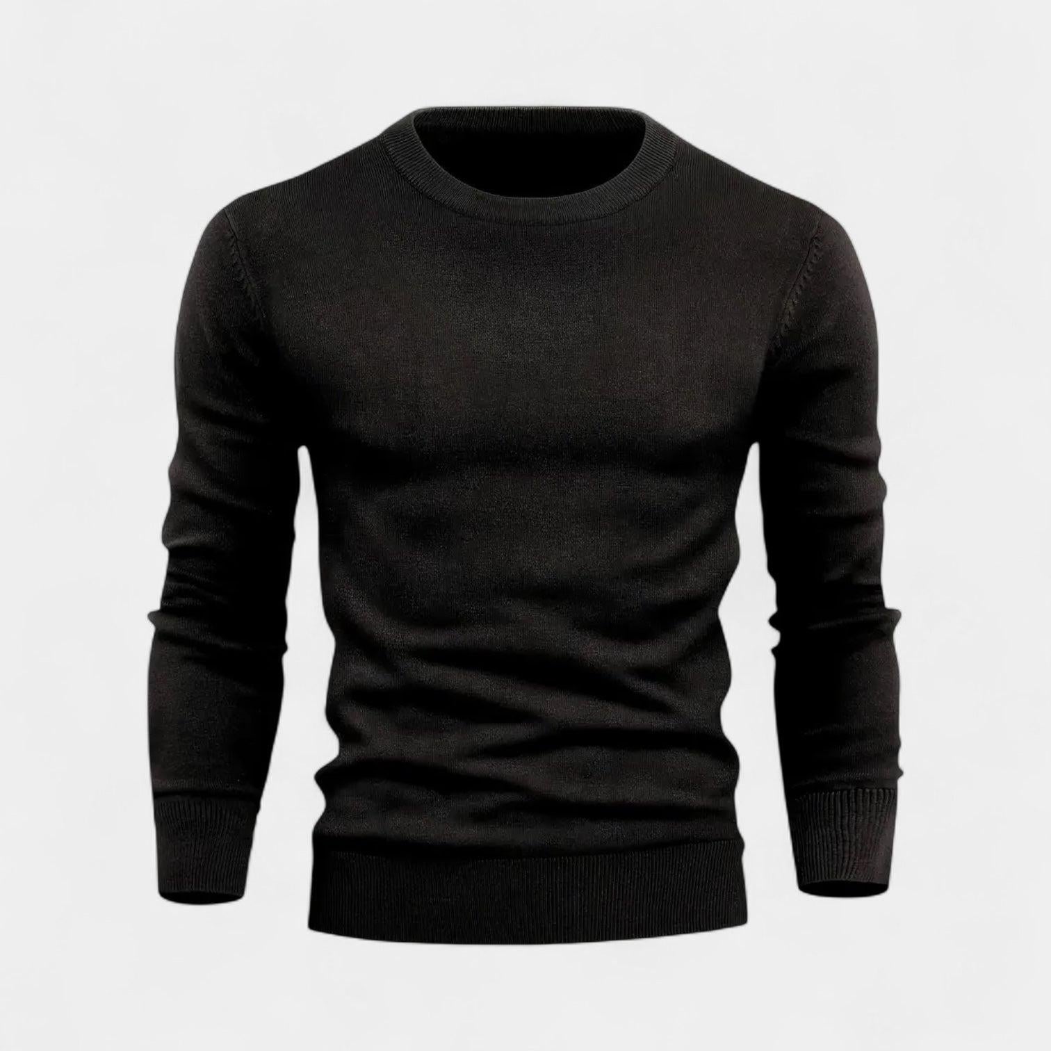 Men's Lightweight Cotton Crew-Neck Sweater - Fine-Knit Casual Jumper for Everyday Wear