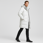 Men's Long Down Puffer Jacket - Insulated Winter Parka for Cold Weather Protection