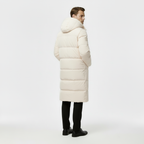 Men's Long Puffer Coat - Insulated Winter Parka Jacket for Cold Weather Protection