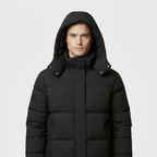 Men's Long Puffer Coat - Insulated Winter Parka Jacket for Cold Weather Protection