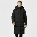Men's Long Puffer Coat - Insulated Winter Parka Jacket for Cold Weather Protection