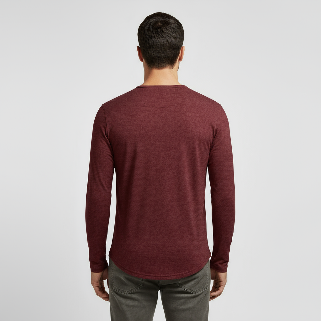 Men's Long Sleeve Henley T-Shirt - Cotton Blend Casual Top for Everyday Wear - Available in Multiple Colors