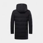 Men's Longline Puffer Coat - Insulated Winter Parka for Cold Weather Protection