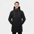 Men's Longline Puffer Coat - Insulated Winter Parka for Cold Weather Protection