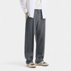 Men's Loose-Fit Casual Trousers - Comfortable Cotton Pants for Everyday Wear