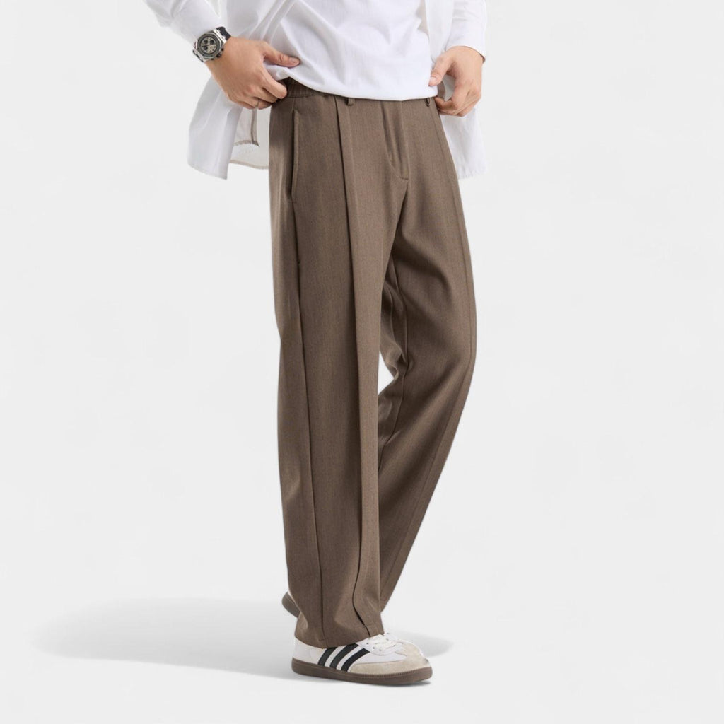 Men's Loose-Fit Casual Trousers - Comfortable Cotton Pants for Everyday Wear
