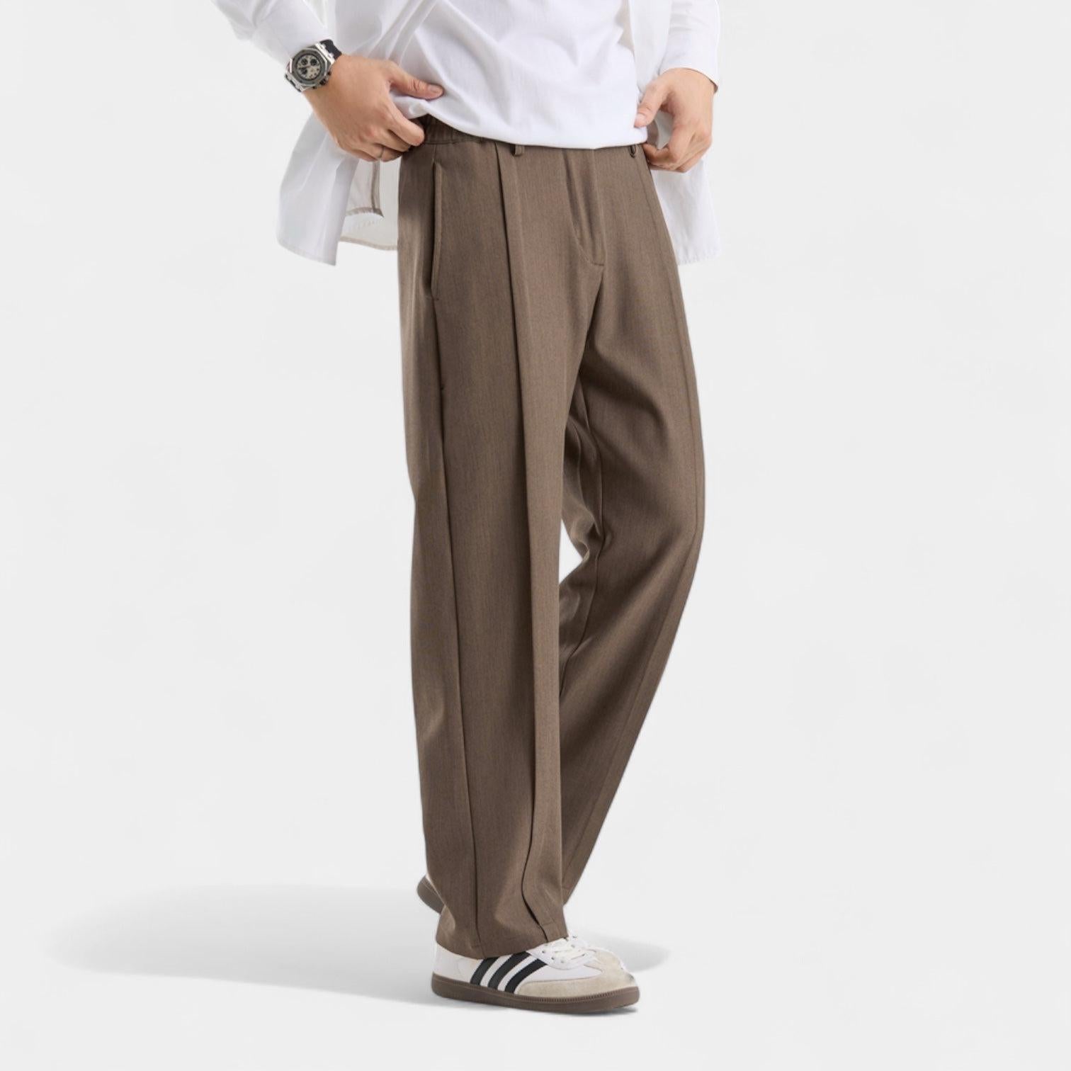 Men's Loose-Fit Casual Trousers - Comfortable Cotton Pants for Everyday Wear