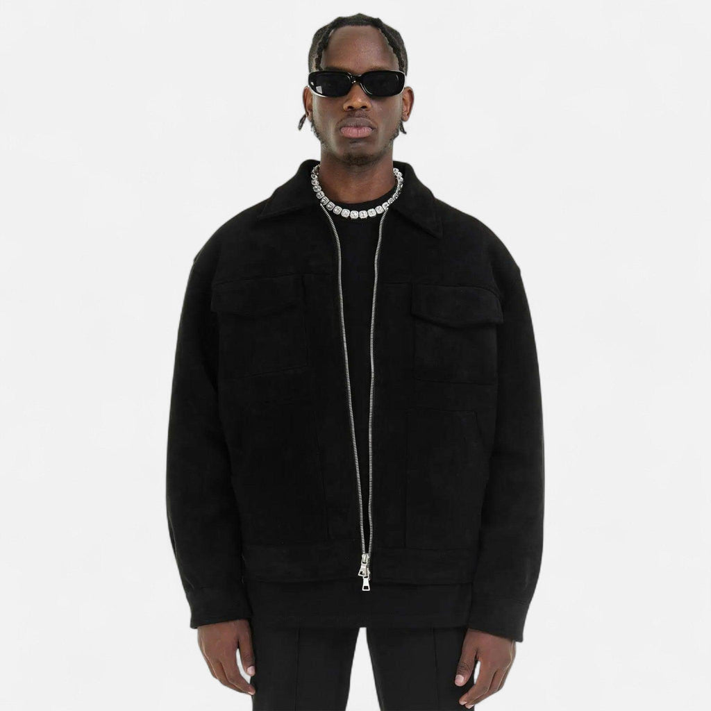 Men's Loose-Fit Suede Jacket | Casual Wear | Soft Material | Versatile Outerwear for Everyday Style