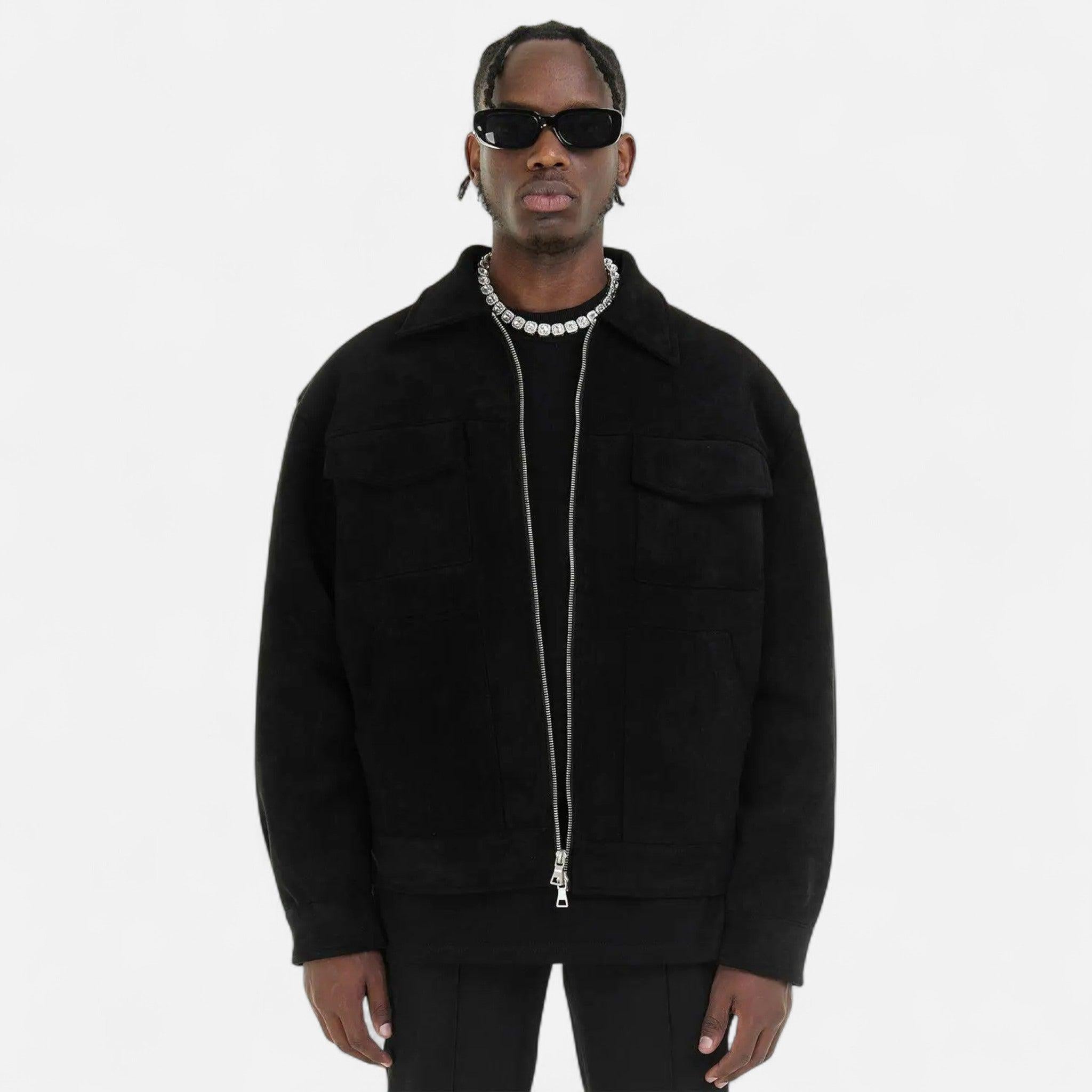 Men's Loose-Fit Suede Jacket | Casual Wear | Soft Material | Versatile Outerwear for Everyday Style