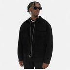 Men's Loose-Fit Suede Jacket | Casual Wear | Soft Material | Versatile Outerwear for Everyday Style