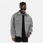 Men's Loose-Fit Suede Jacket | Casual Wear | Soft Material | Versatile Outerwear for Everyday Style