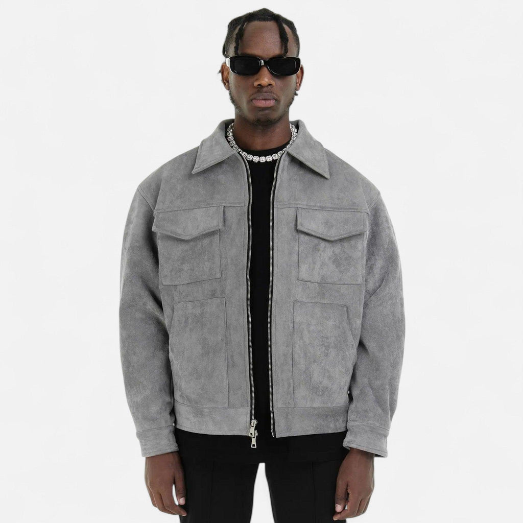 Men's Loose-Fit Suede Jacket | Casual Wear | Soft Material | Versatile Outerwear for Everyday Style