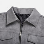 Men's Loose-Fit Suede Jacket | Casual Wear | Soft Material | Versatile Outerwear for Everyday Style