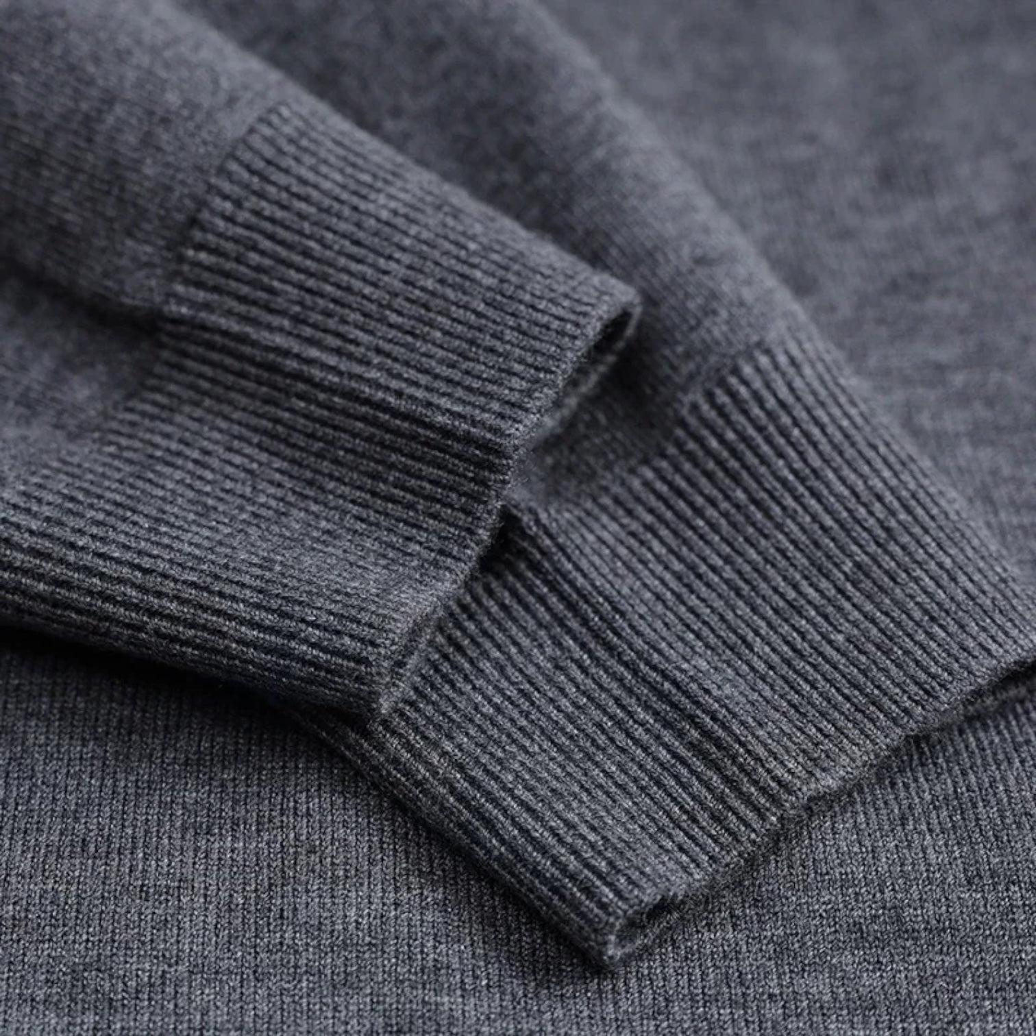 Men's Merino Wool Mock Neck Sweater - Raglan Sleeve Knit Jumper for Casual Wear and Layering