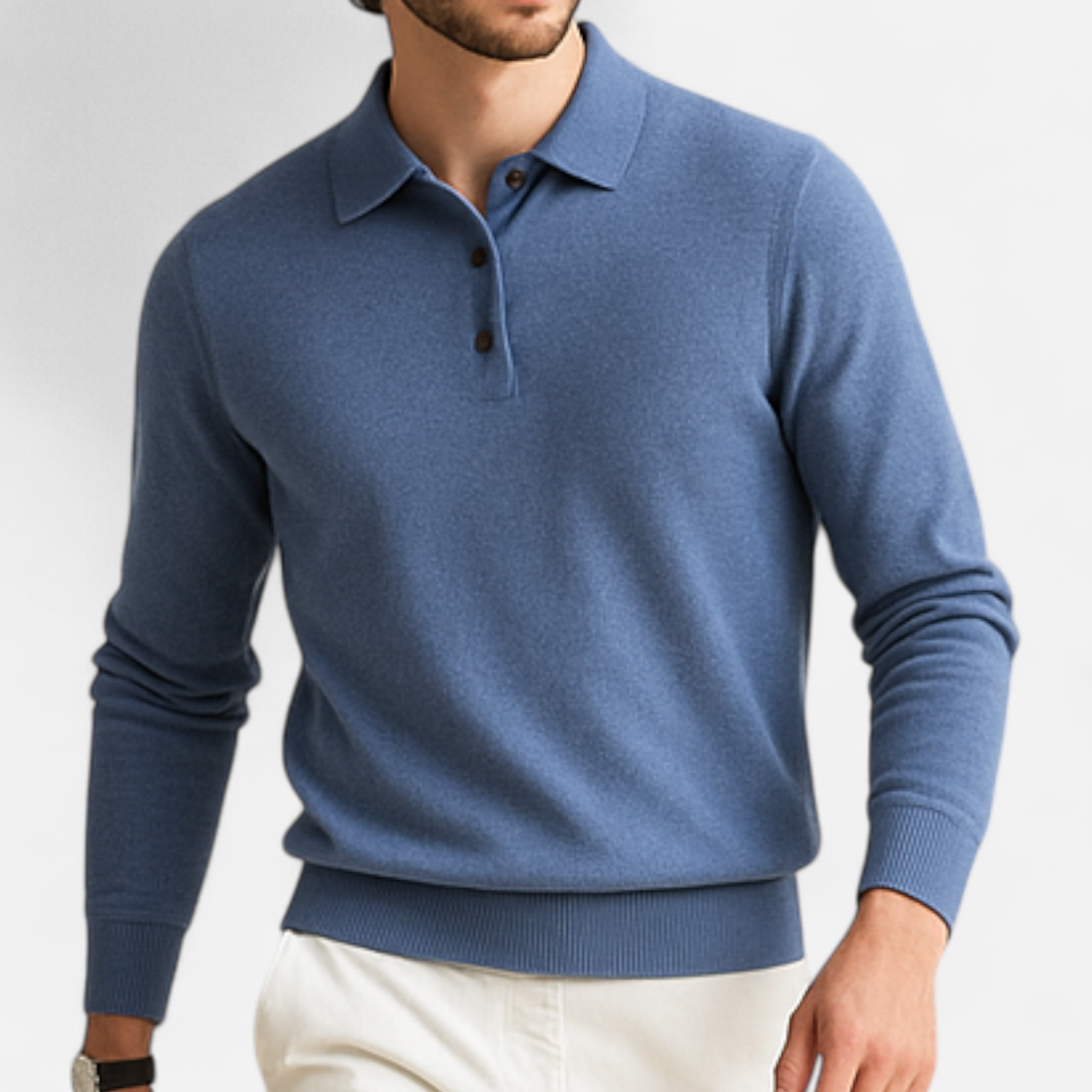 Men's Merino Wool Polo Sweater | Classic Fit | Casual Knitwear for Everyday Wear