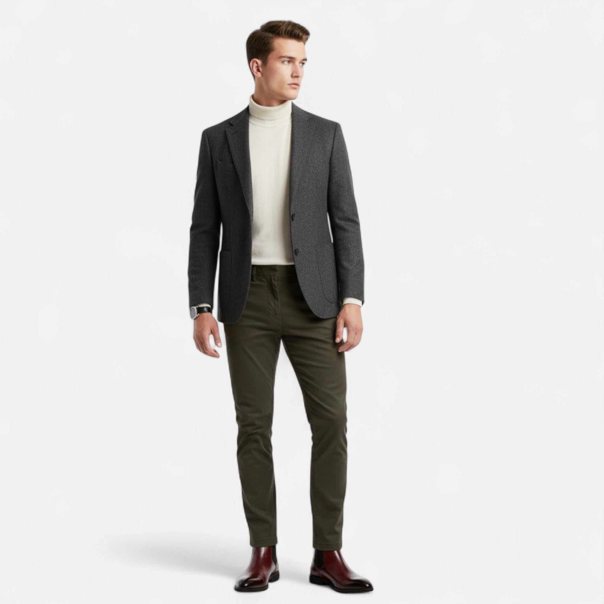 Men's Polished Black Chelsea Boots with Red Sole - Stylish Leather Footwear for Casual and Formal Occasions