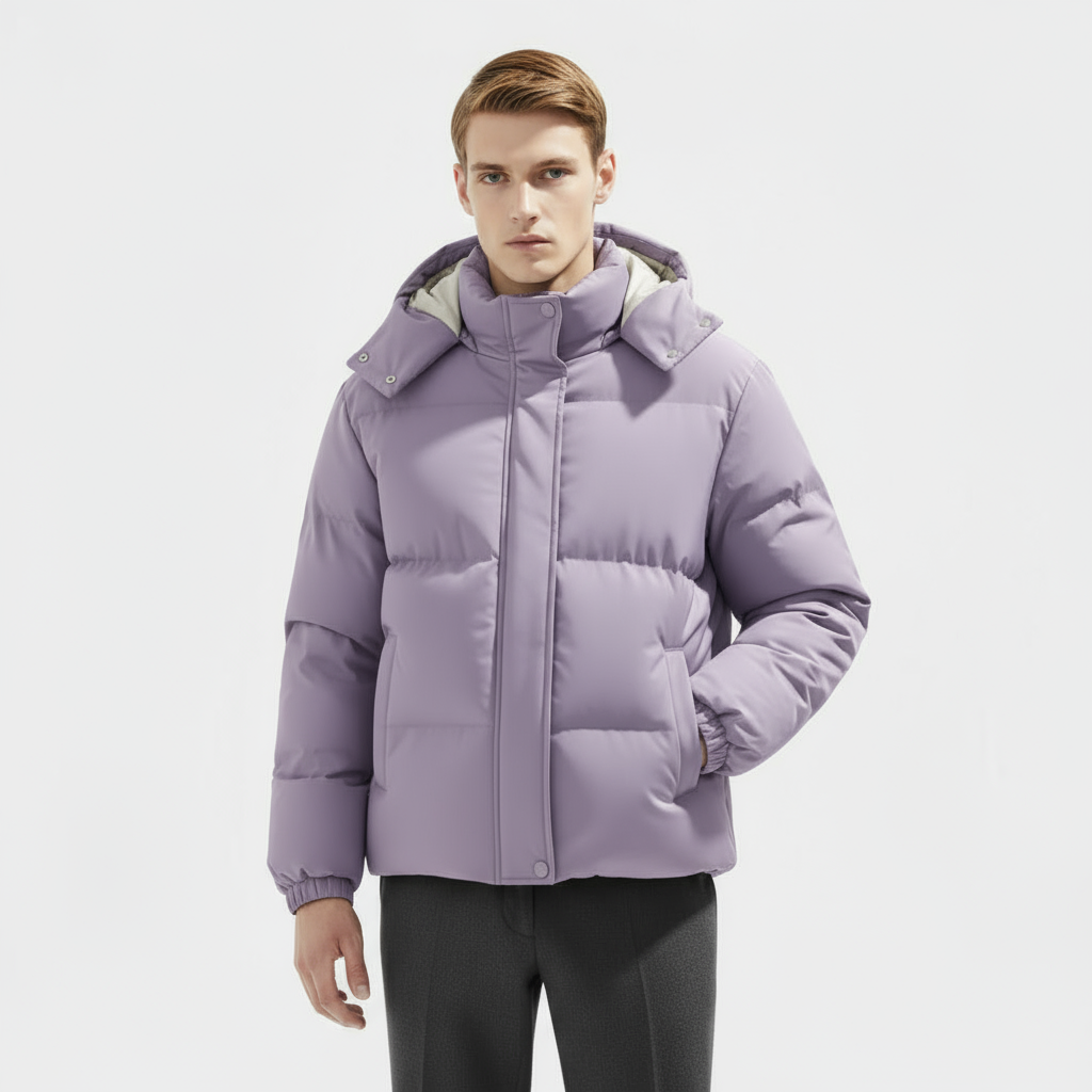 Men's Puffer Winter Jacket - Insulated Parka for Cold Weather Outdoor Activities - Water-Resistant, Hooded Design