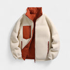 Men's Reversible Puffer Jacket - Sherpa Fleece & Padded Design for Winter Wear