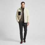 Men's Reversible Puffer Jacket - Sherpa Fleece & Padded Design for Winter Wear