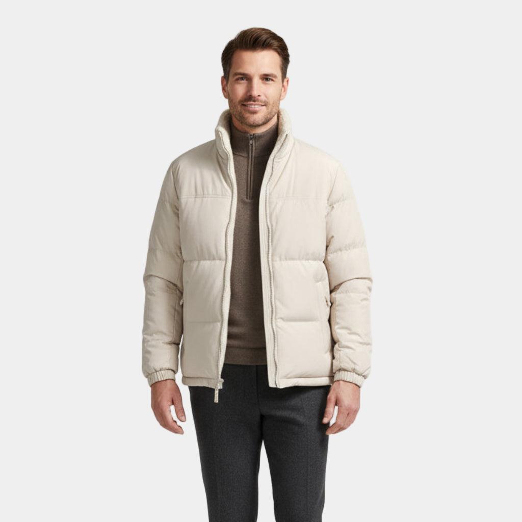 Men's Reversible Puffer Jacket - Sherpa Fleece & Padded Design for Winter Wear