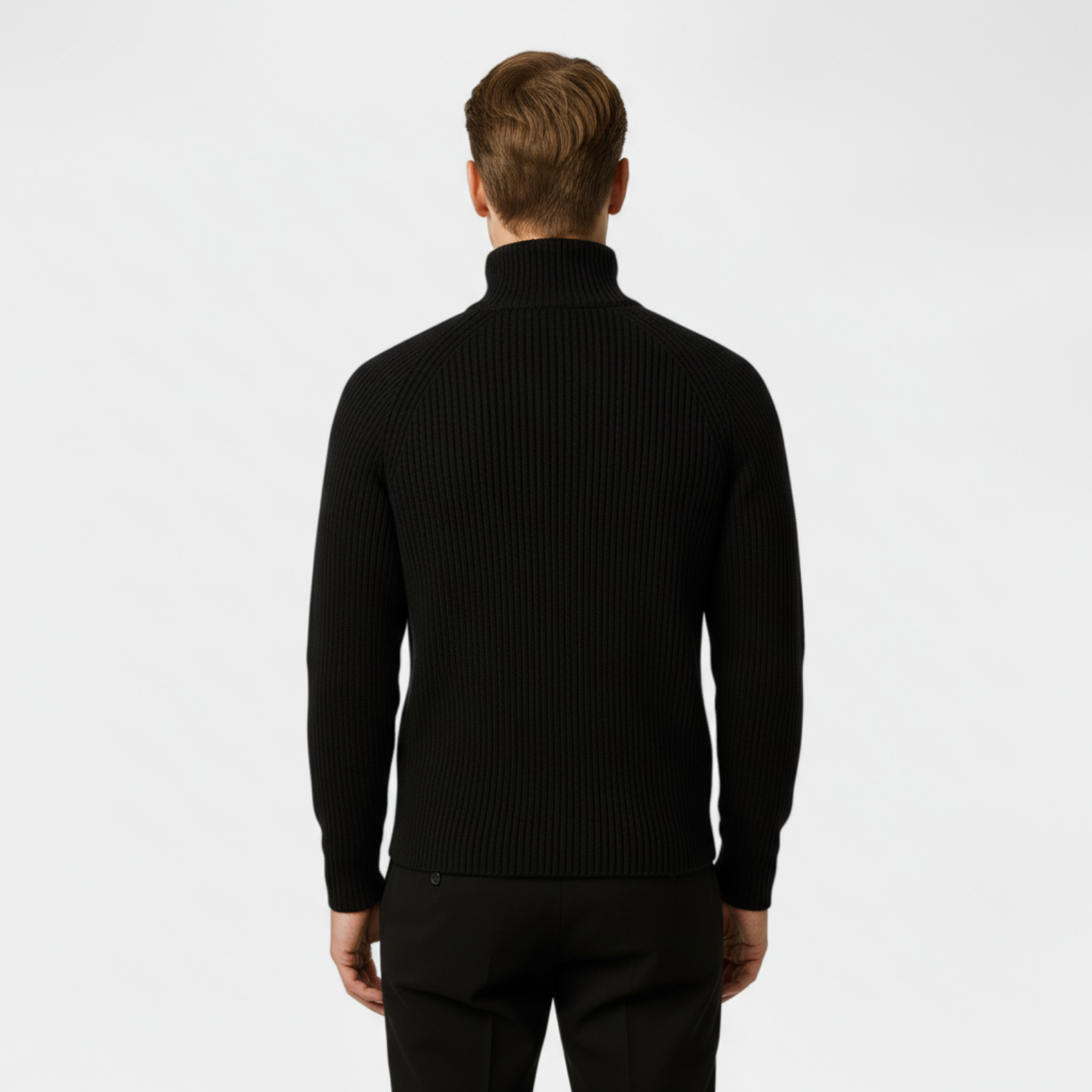 Men's Ribbed Half-Zip Mock Neck Sweater - Cozy Pullover for Casual Wear and Layering
