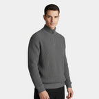 Men's Ribbed Knitted Half-Zip Sweater | Cozy Cotton Blend | Casual Wear for Fall & Winter