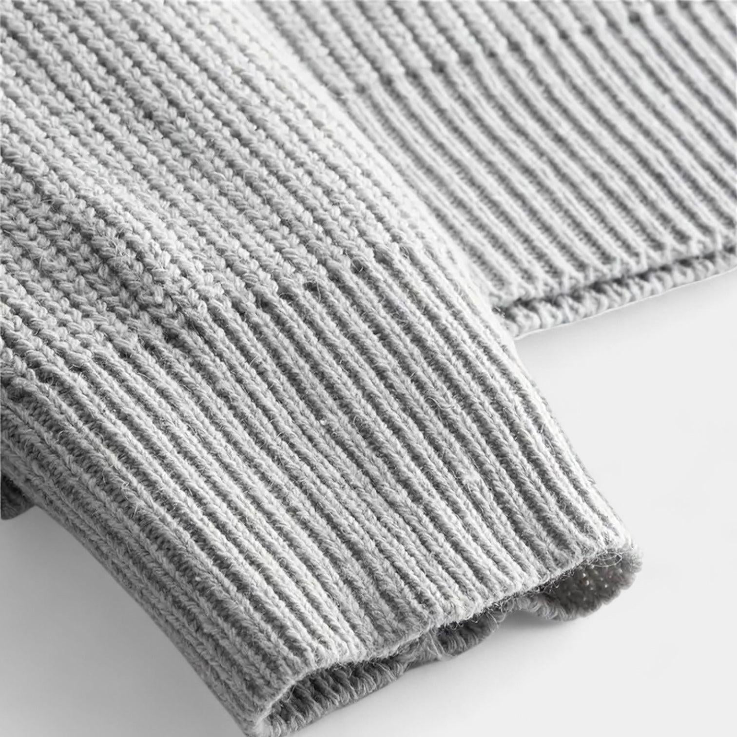 Men's Ribbed Knitted Half-Zip Sweater | Cozy Cotton Blend | Casual Wear for Fall & Winter